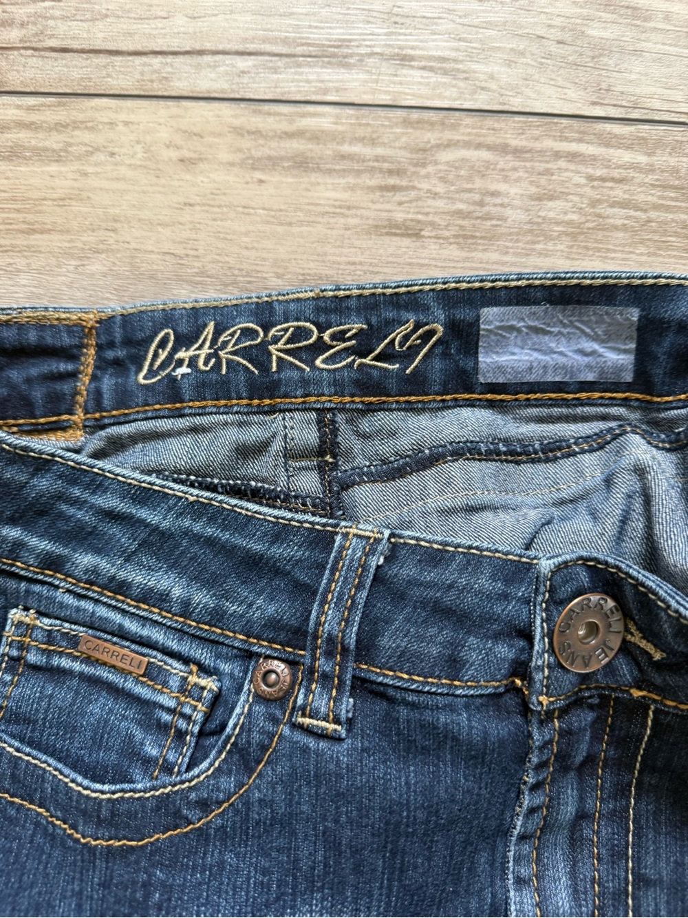 Womens Carreli Classic Dark Blue Denim Pencil Skirt - Picture 3 of 5